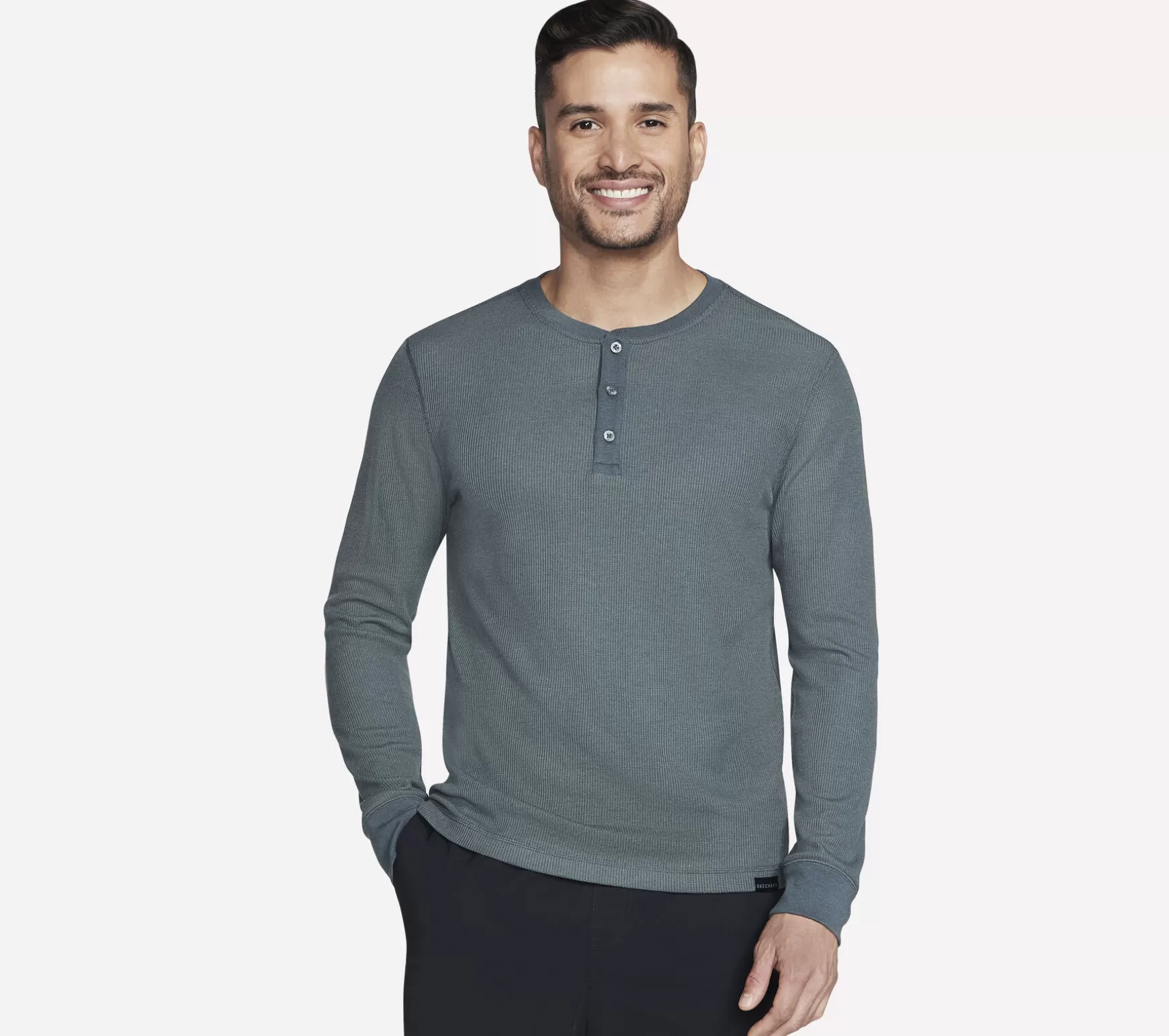 GO KNIT Waffle Henley | Skechers New