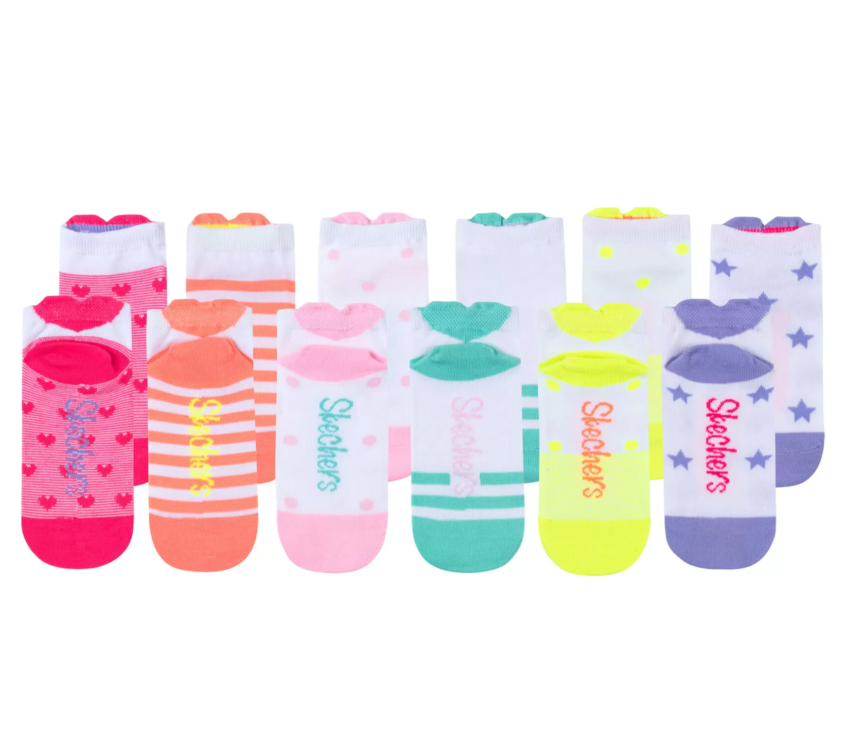 6 Pack Low Cut 3D Heart Socks | Skechers Sale